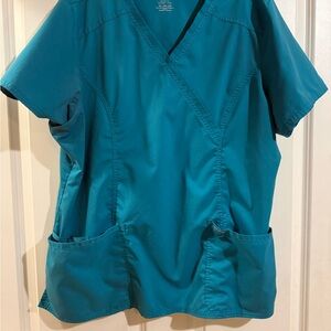 Cherokee Teal V-Neck Workwear Top
